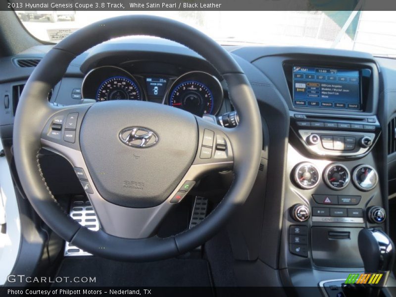 White Satin Pearl / Black Leather 2013 Hyundai Genesis Coupe 3.8 Track