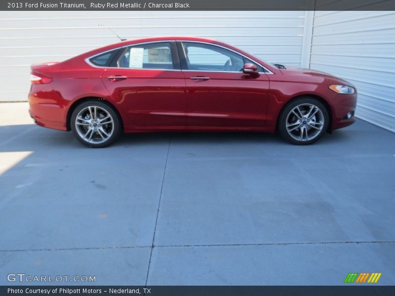 Ruby Red Metallic / Charcoal Black 2013 Ford Fusion Titanium