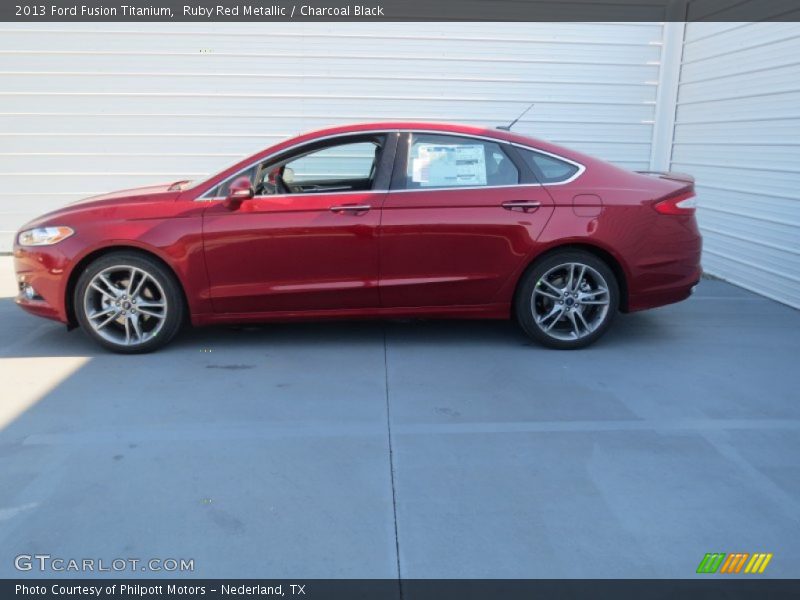 Ruby Red Metallic / Charcoal Black 2013 Ford Fusion Titanium