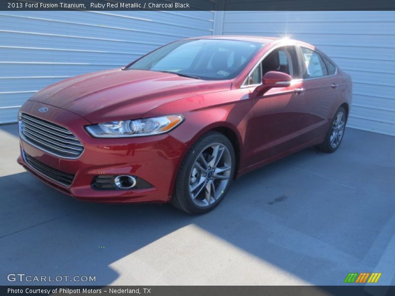 Ruby Red Metallic / Charcoal Black 2013 Ford Fusion Titanium