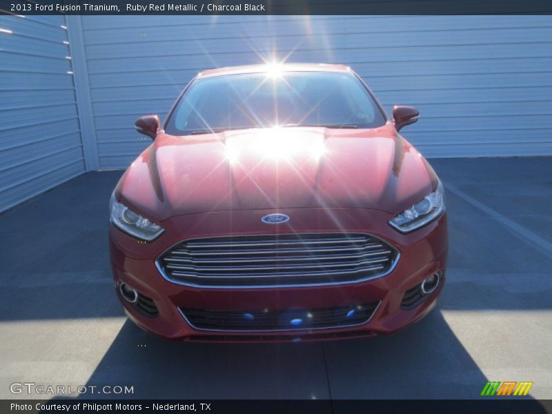 Ruby Red Metallic / Charcoal Black 2013 Ford Fusion Titanium