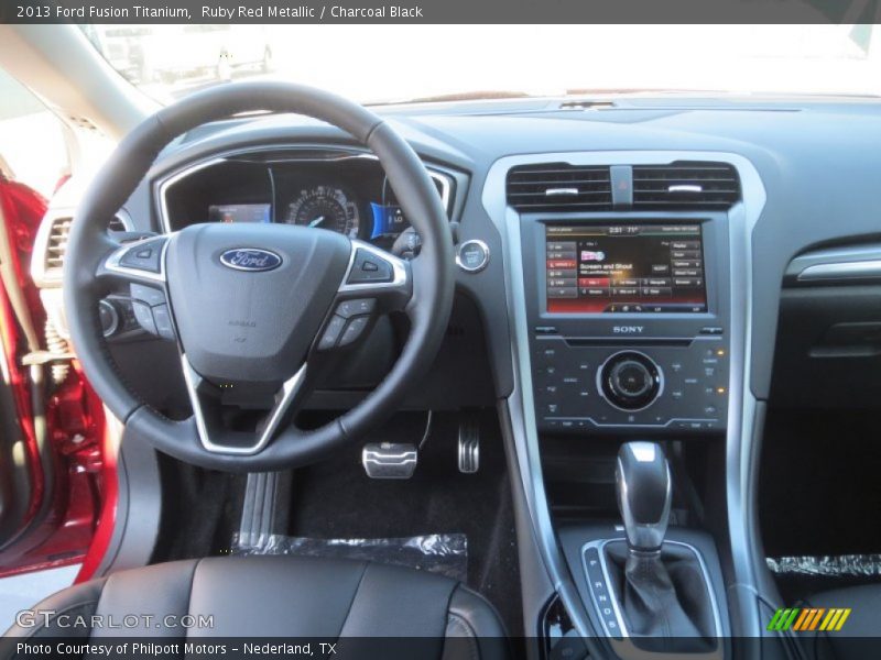 Ruby Red Metallic / Charcoal Black 2013 Ford Fusion Titanium
