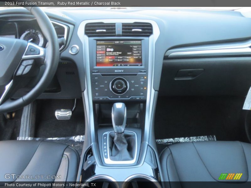 Ruby Red Metallic / Charcoal Black 2013 Ford Fusion Titanium