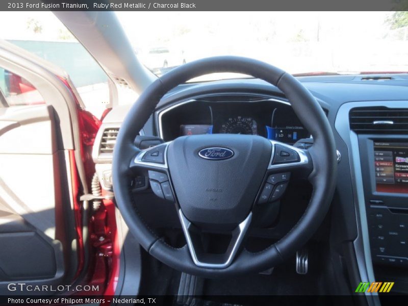 Ruby Red Metallic / Charcoal Black 2013 Ford Fusion Titanium
