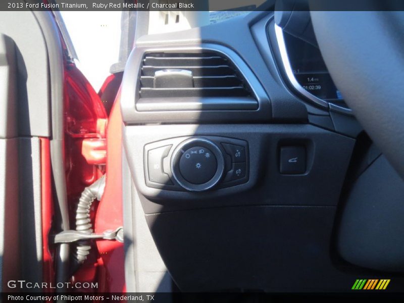Ruby Red Metallic / Charcoal Black 2013 Ford Fusion Titanium