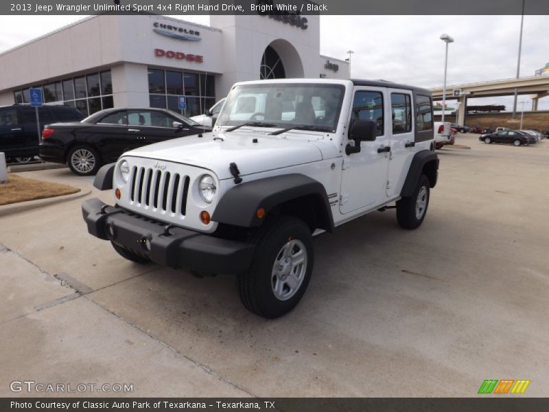 Bright White / Black 2013 Jeep Wrangler Unlimited Sport 4x4 Right Hand Drive
