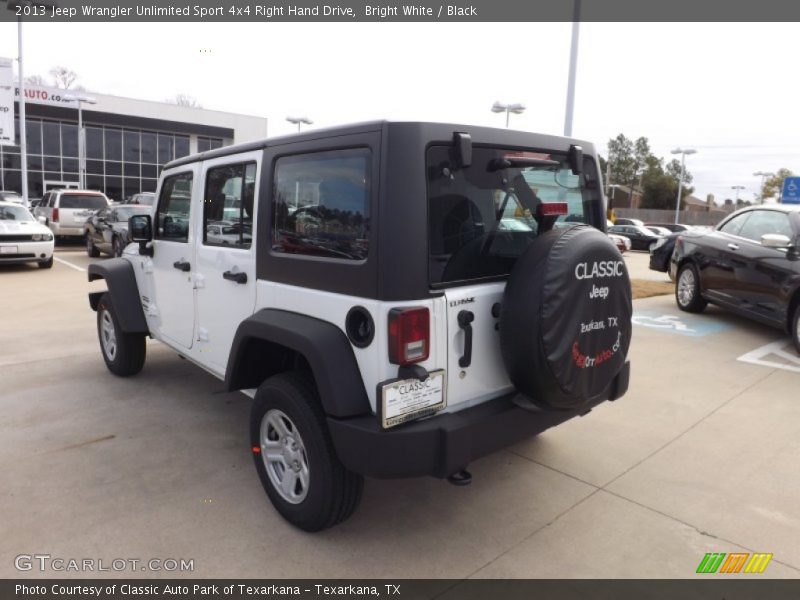 Bright White / Black 2013 Jeep Wrangler Unlimited Sport 4x4 Right Hand Drive