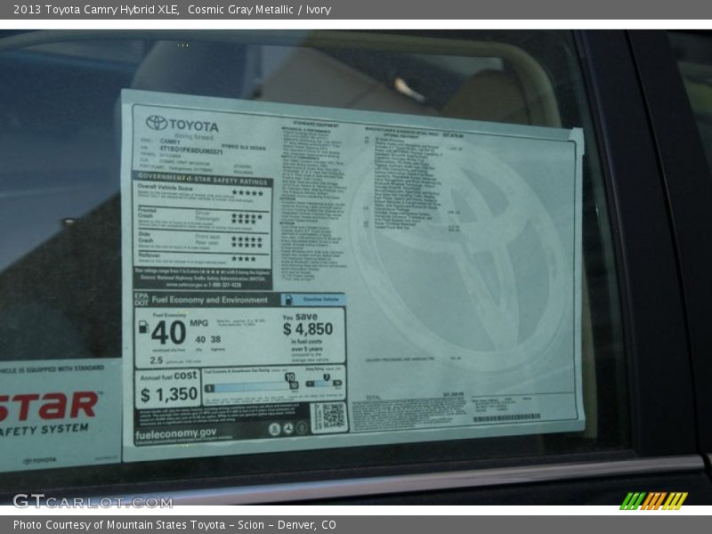 Cosmic Gray Metallic / Ivory 2013 Toyota Camry Hybrid XLE