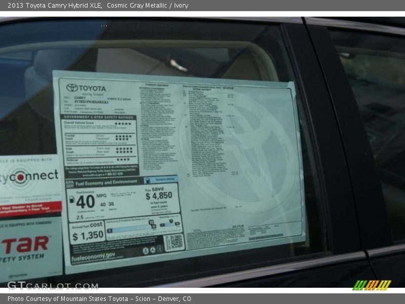  2013 Camry Hybrid XLE Window Sticker