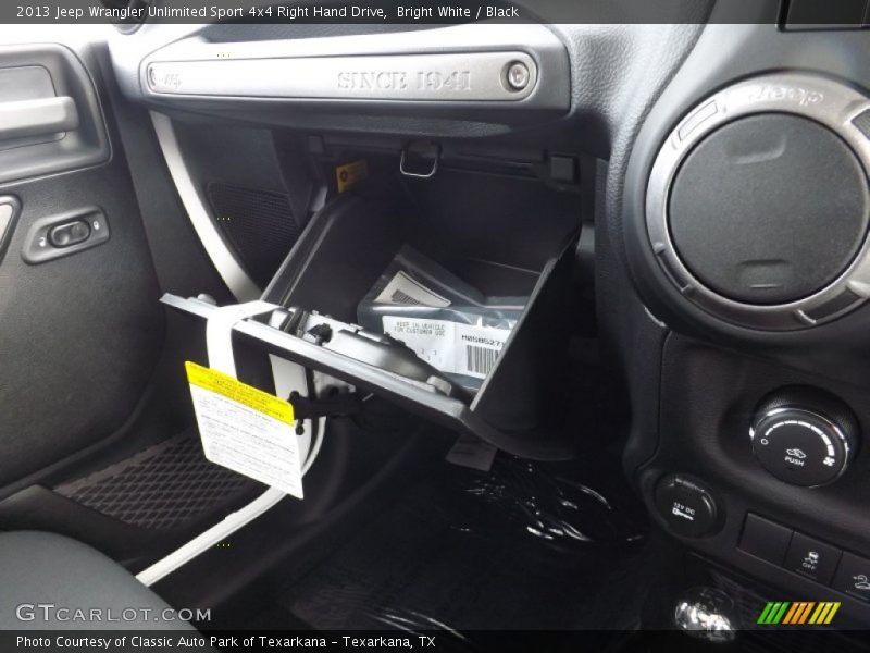 Bright White / Black 2013 Jeep Wrangler Unlimited Sport 4x4 Right Hand Drive