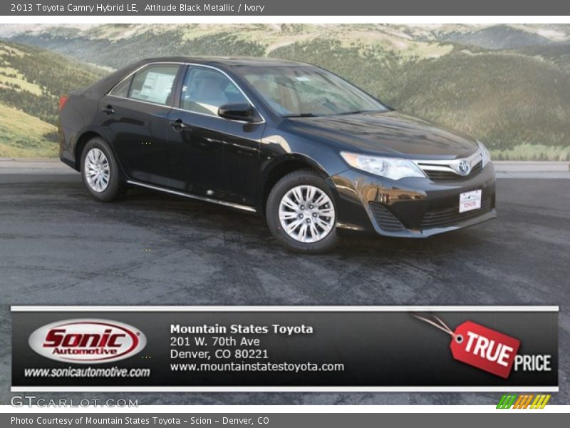 Attitude Black Metallic / Ivory 2013 Toyota Camry Hybrid LE