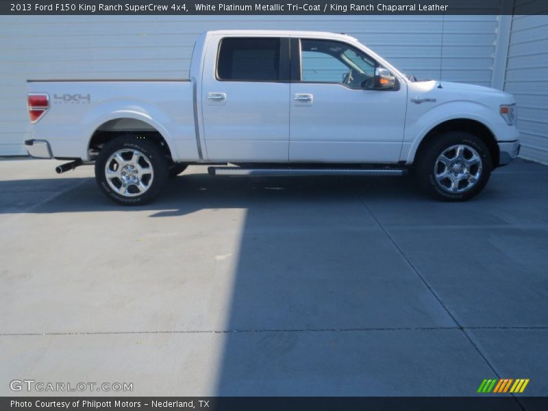 White Platinum Metallic Tri-Coat / King Ranch Chaparral Leather 2013 Ford F150 King Ranch SuperCrew 4x4