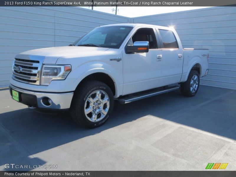 White Platinum Metallic Tri-Coat / King Ranch Chaparral Leather 2013 Ford F150 King Ranch SuperCrew 4x4