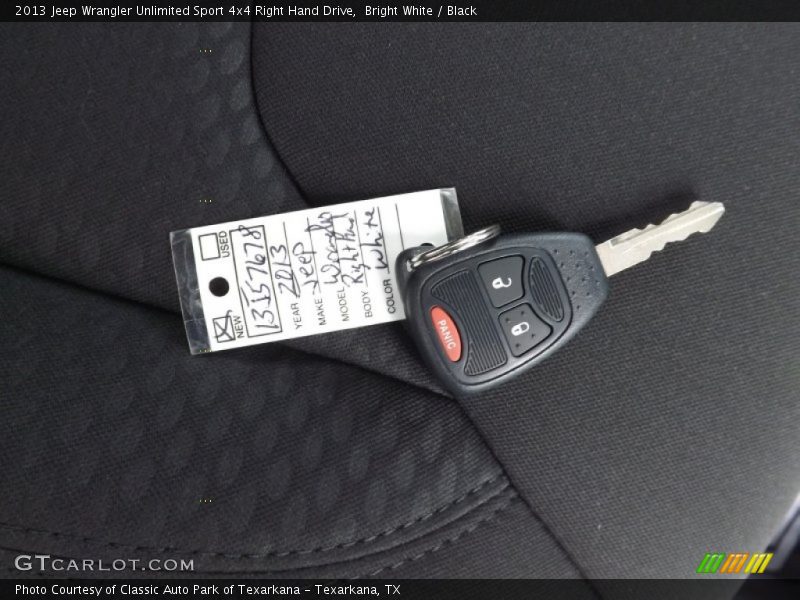 Keys of 2013 Wrangler Unlimited Sport 4x4 Right Hand Drive