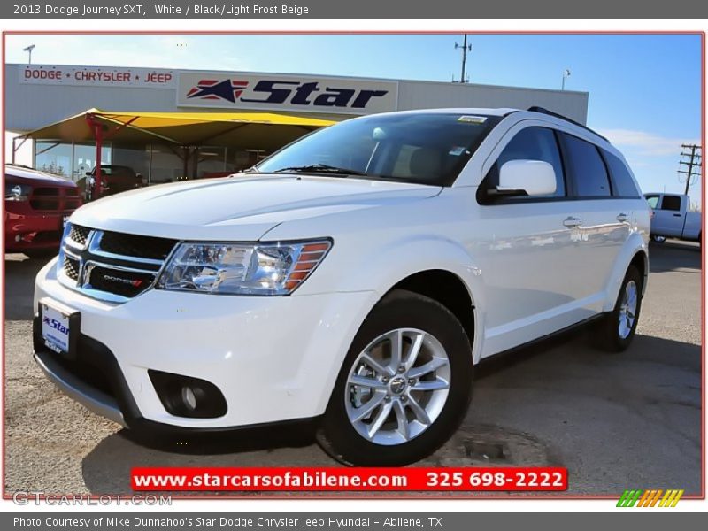 White / Black/Light Frost Beige 2013 Dodge Journey SXT