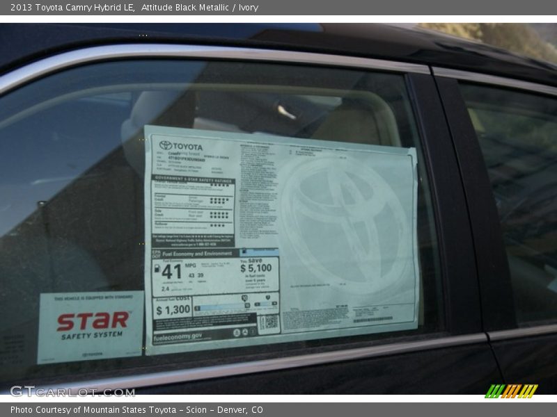 Attitude Black Metallic / Ivory 2013 Toyota Camry Hybrid LE