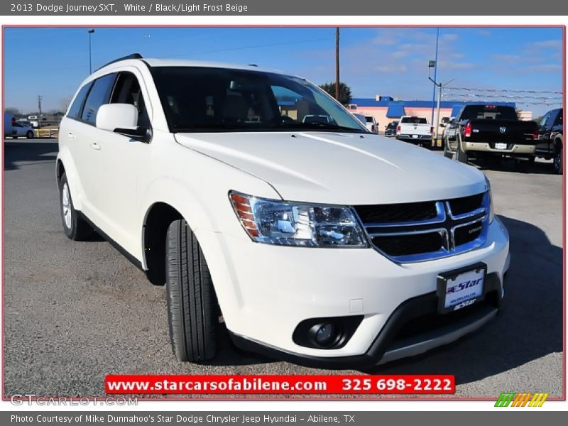 White / Black/Light Frost Beige 2013 Dodge Journey SXT