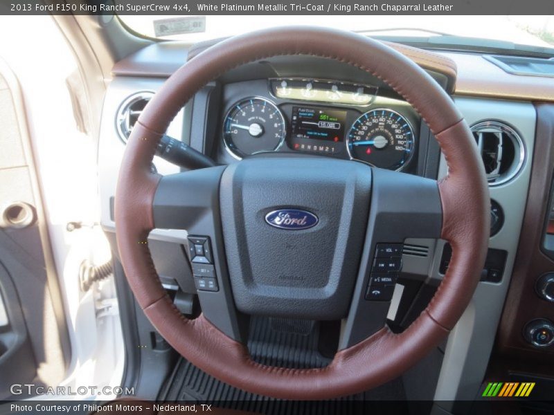 White Platinum Metallic Tri-Coat / King Ranch Chaparral Leather 2013 Ford F150 King Ranch SuperCrew 4x4