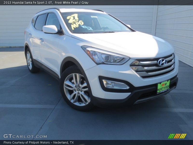 Frost White Pearl / Gray 2013 Hyundai Santa Fe Sport 2.0T