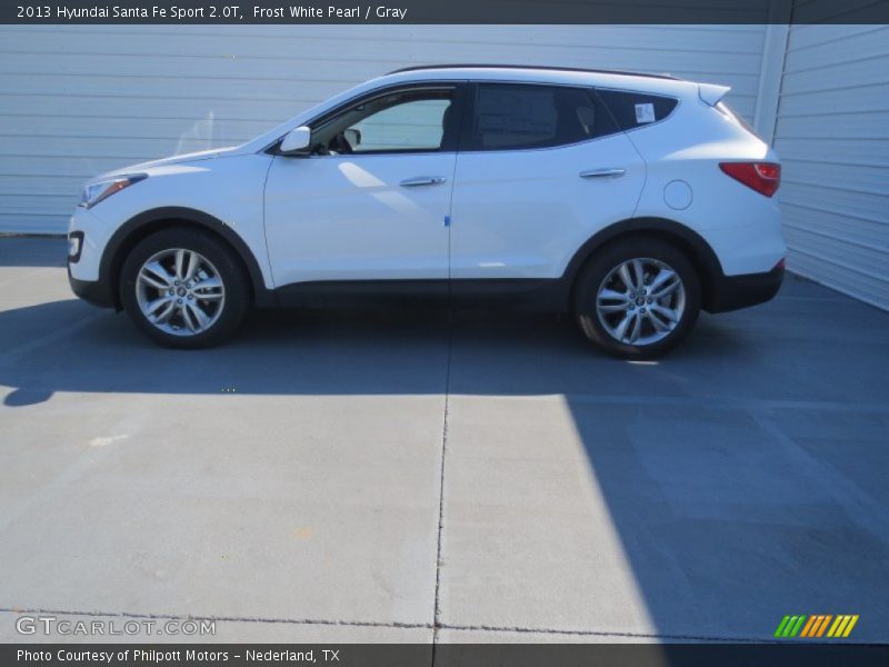 Frost White Pearl / Gray 2013 Hyundai Santa Fe Sport 2.0T