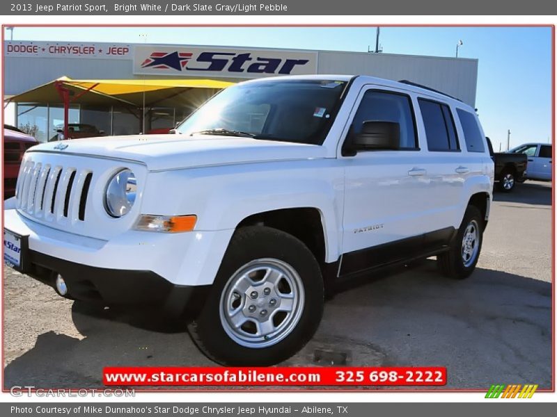 Bright White / Dark Slate Gray/Light Pebble 2013 Jeep Patriot Sport