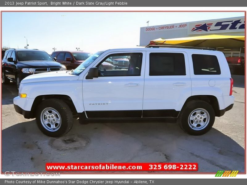 Bright White / Dark Slate Gray/Light Pebble 2013 Jeep Patriot Sport