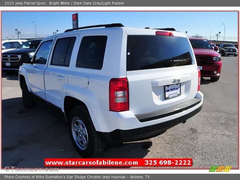 Bright White / Dark Slate Gray/Light Pebble 2013 Jeep Patriot Sport