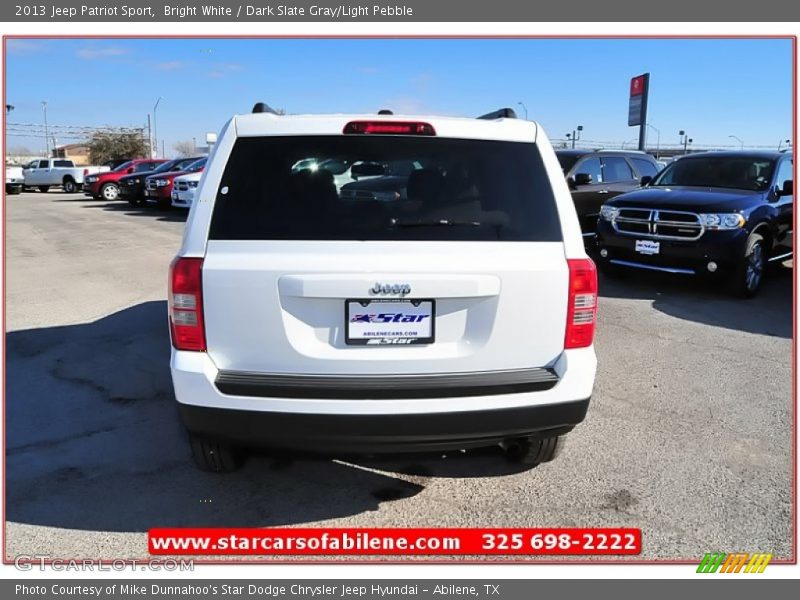 Bright White / Dark Slate Gray/Light Pebble 2013 Jeep Patriot Sport