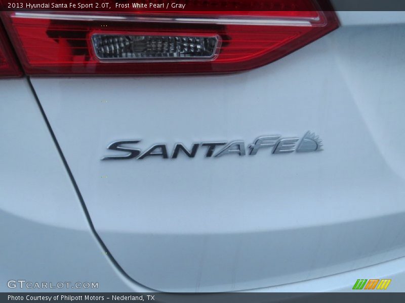 Frost White Pearl / Gray 2013 Hyundai Santa Fe Sport 2.0T