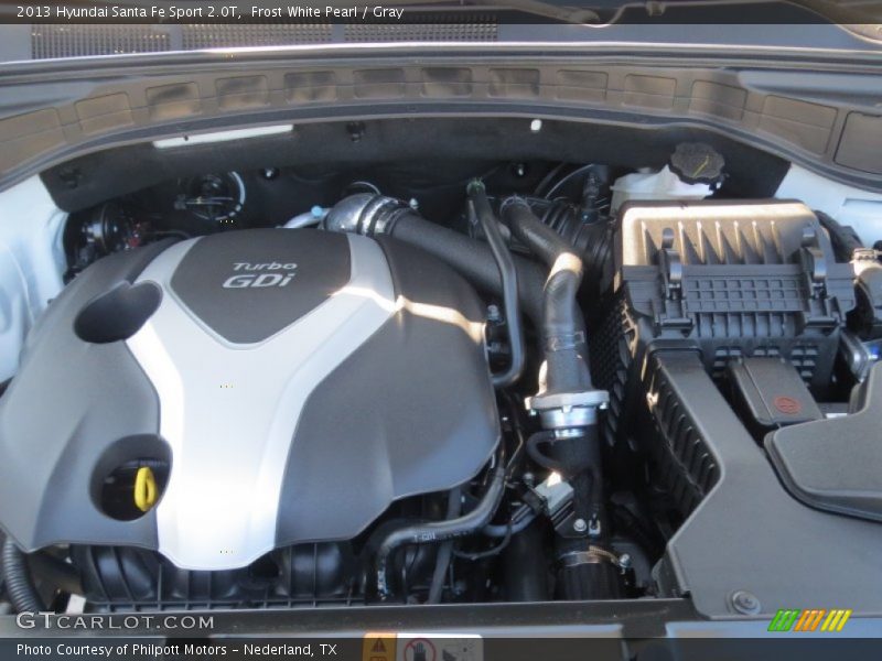 Frost White Pearl / Gray 2013 Hyundai Santa Fe Sport 2.0T