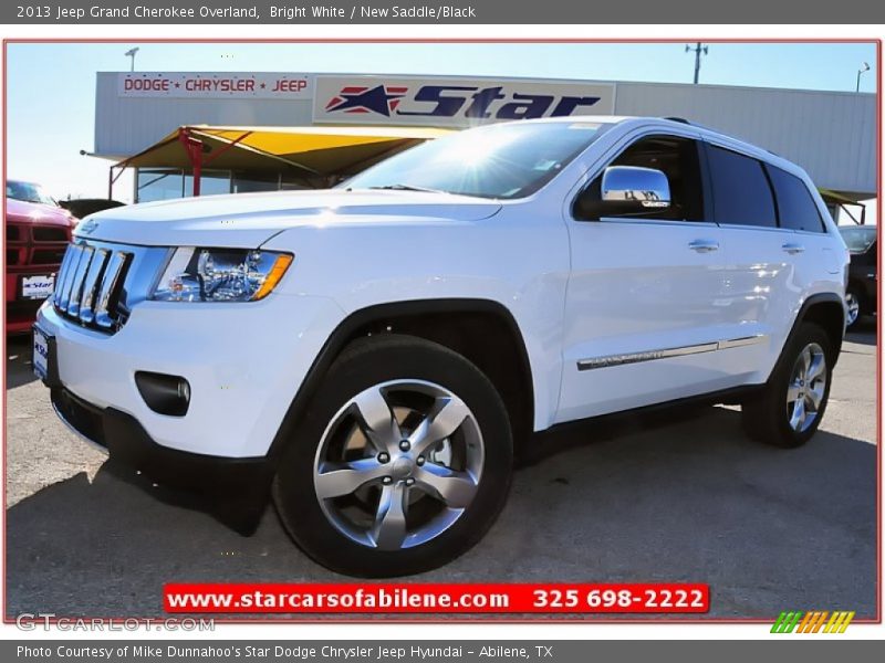 Bright White / New Saddle/Black 2013 Jeep Grand Cherokee Overland