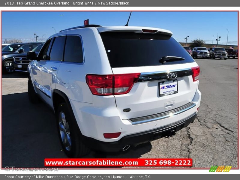 Bright White / New Saddle/Black 2013 Jeep Grand Cherokee Overland