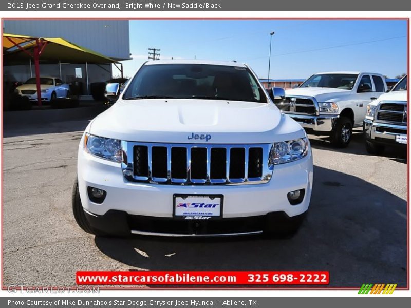 Bright White / New Saddle/Black 2013 Jeep Grand Cherokee Overland