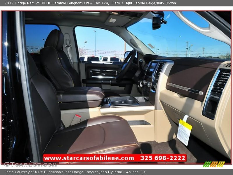 Black / Light Pebble Beige/Bark Brown 2012 Dodge Ram 2500 HD Laramie Longhorn Crew Cab 4x4