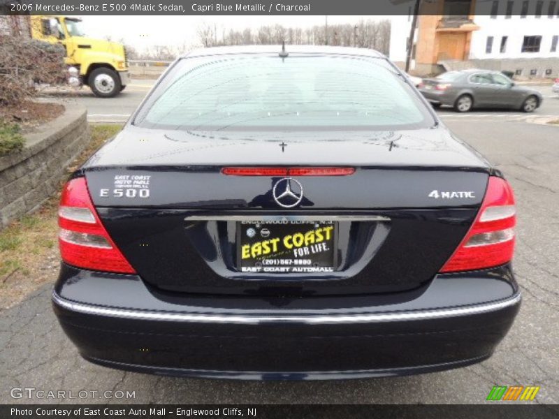 Capri Blue Metallic / Charcoal 2006 Mercedes-Benz E 500 4Matic Sedan