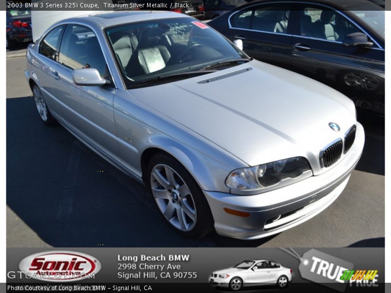 Titanium Silver Metallic / Black 2003 BMW 3 Series 325i Coupe