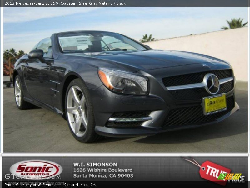 Steel Grey Metallic / Black 2013 Mercedes-Benz SL 550 Roadster