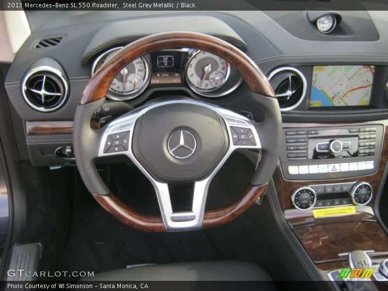 Steel Grey Metallic / Black 2013 Mercedes-Benz SL 550 Roadster