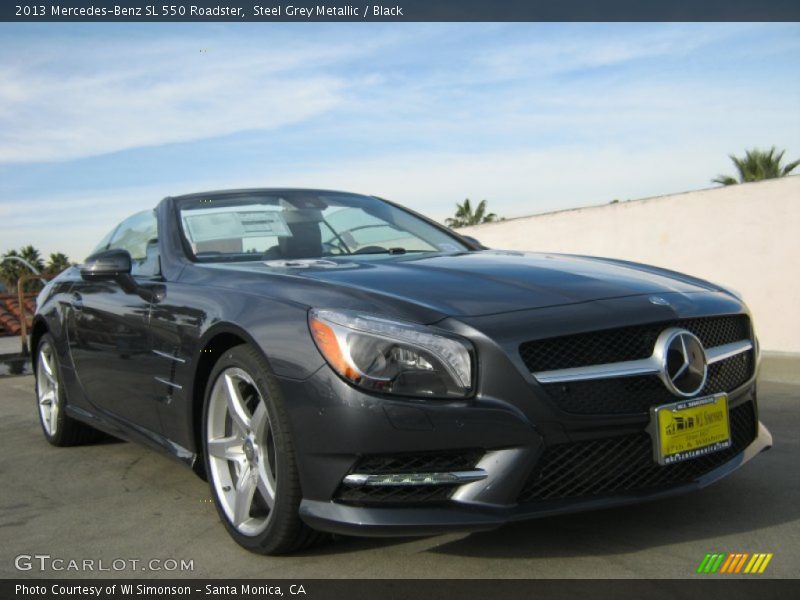 Steel Grey Metallic / Black 2013 Mercedes-Benz SL 550 Roadster