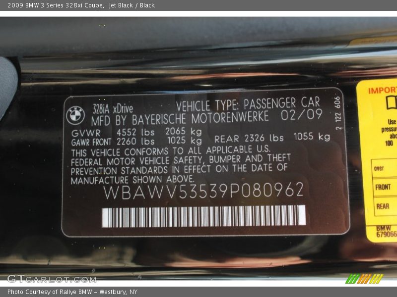 Jet Black / Black 2009 BMW 3 Series 328xi Coupe
