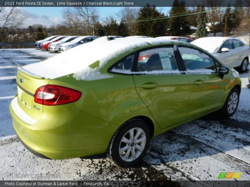 Lime Squeeze / Charcoal Black/Light Stone 2013 Ford Fiesta SE Sedan