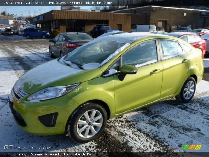 Lime Squeeze / Charcoal Black/Light Stone 2013 Ford Fiesta SE Sedan