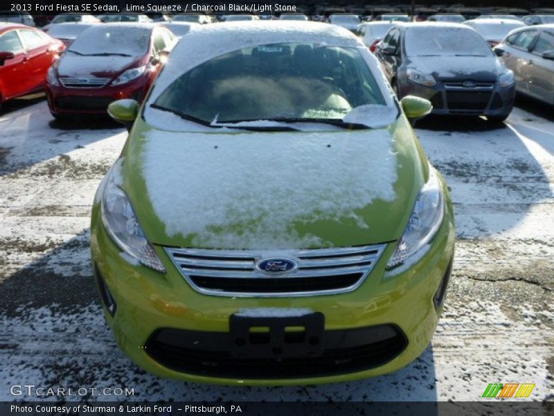 Lime Squeeze / Charcoal Black/Light Stone 2013 Ford Fiesta SE Sedan