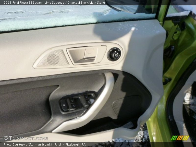 Lime Squeeze / Charcoal Black/Light Stone 2013 Ford Fiesta SE Sedan