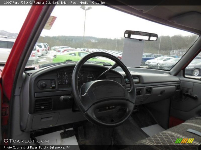 Bright Red / Medium Graphite 1997 Ford F250 XL Regular Cab 4x4