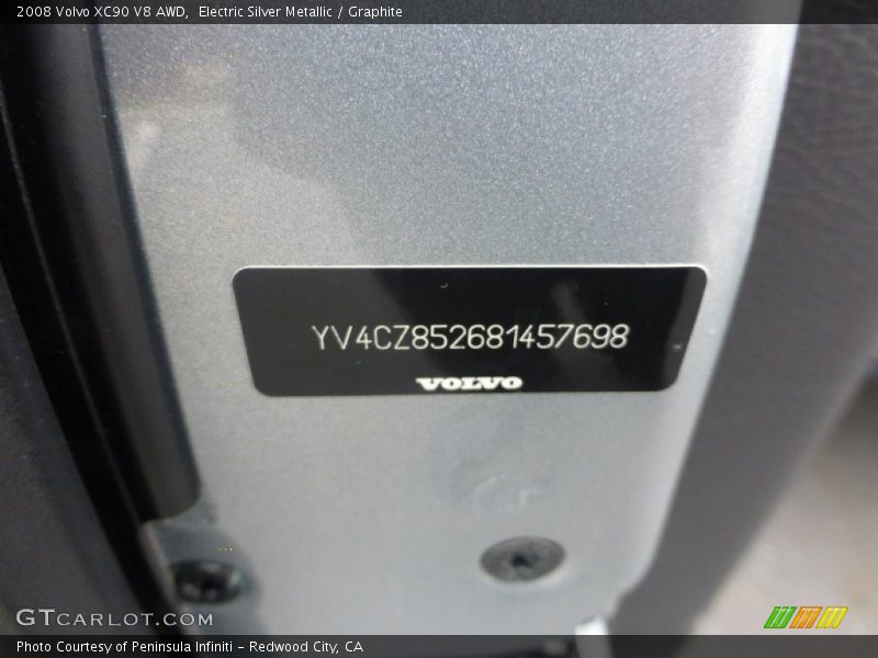 Electric Silver Metallic / Graphite 2008 Volvo XC90 V8 AWD