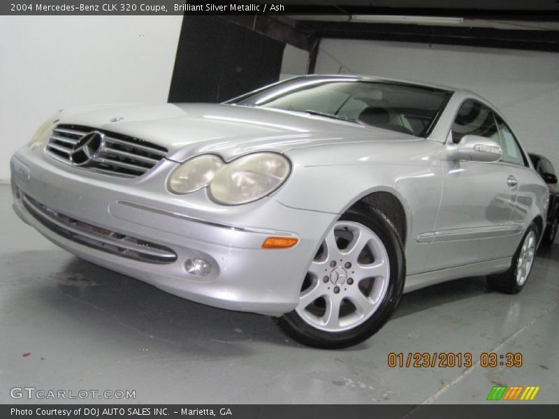 Brilliant Silver Metallic / Ash 2004 Mercedes-Benz CLK 320 Coupe