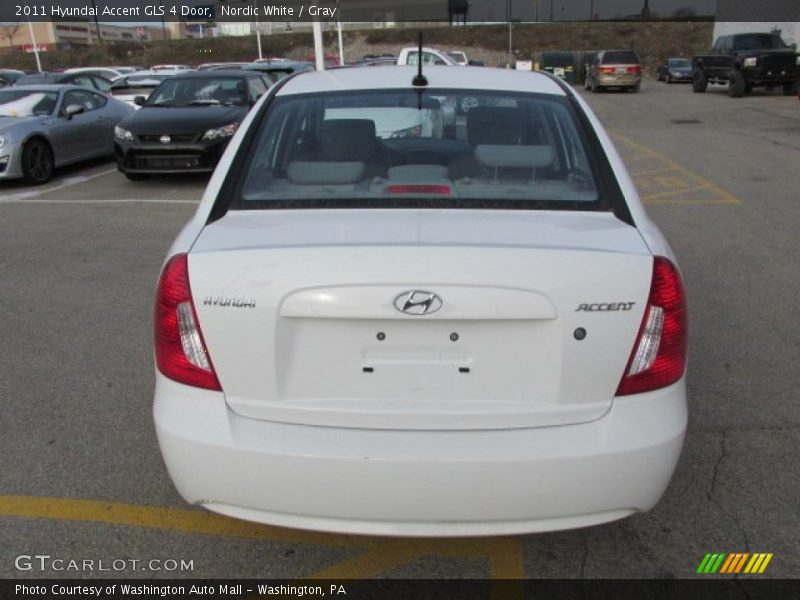 Nordic White / Gray 2011 Hyundai Accent GLS 4 Door