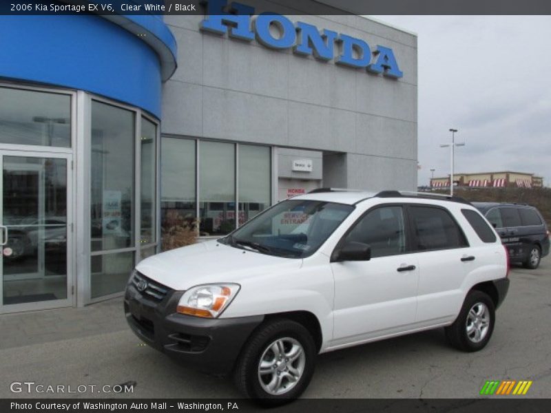 Clear White / Black 2006 Kia Sportage EX V6