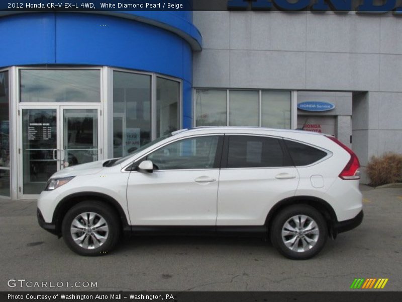 White Diamond Pearl / Beige 2012 Honda CR-V EX-L 4WD